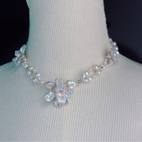 X528 Handmade Freshwater Baroque Pearl Choker Necklace - Picture 7 of 8